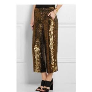 NWOT J.Crew Cropped Wide-leg Sequin Silk Pants